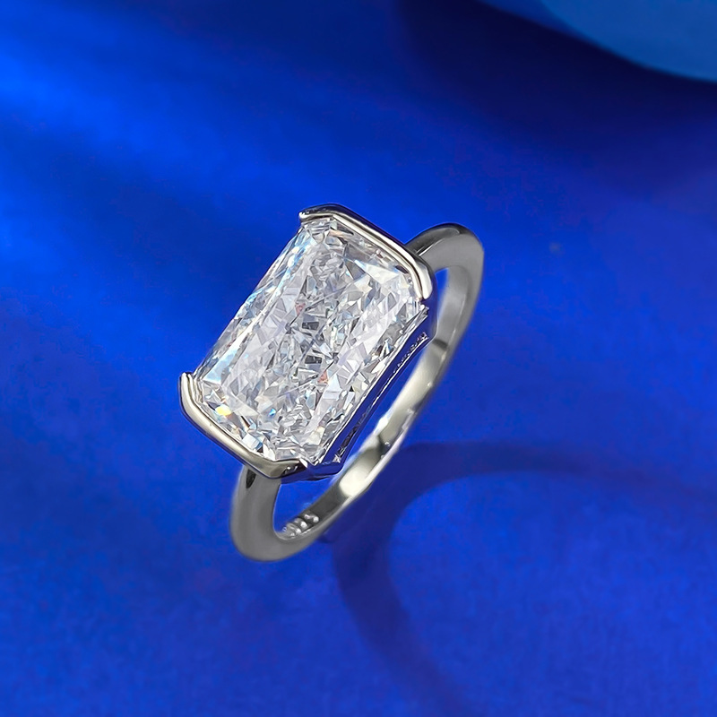 Choucong Brand New Wedding Rings Elegant Sparkg Genuine 100% Sterg Sier Ice Cut White Natural Moissanite Dia Eternity Women Engagement Band Ring