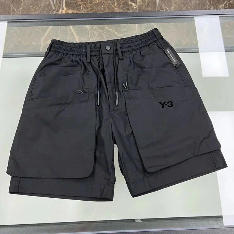 Mens Shorts Summer Y 3 2024 Streetwear Korean Style Black Sport Breathable Fashion Versatile