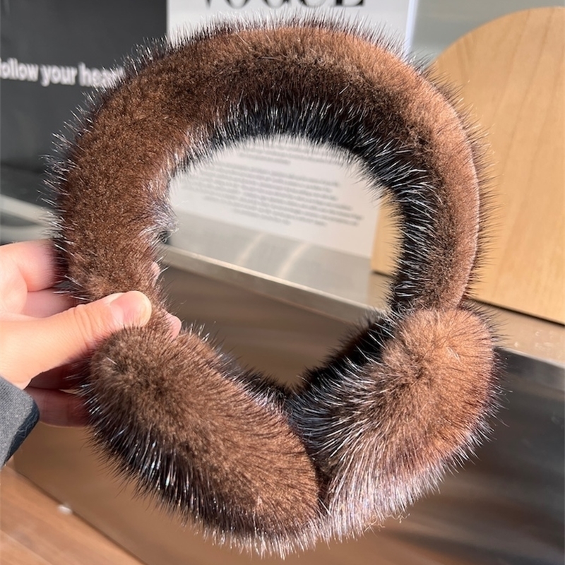 Winter womens warm 100% natural mink earmuffs outdoor fashion mink earmuffs girls winter earmuffs 241116ww