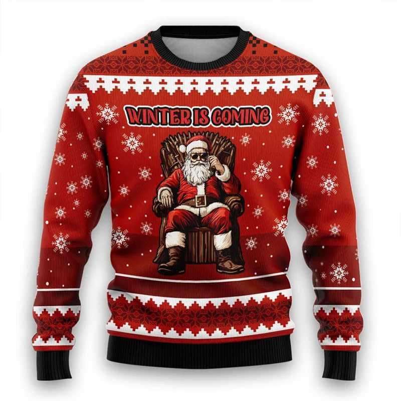 New Arrival Holiday Funny Ugly Christmas Sweater for Wen Men Santa Claus Snowman Mens Sportswear Christmas Family Ugly Sportswear Plovers Tops Z241118