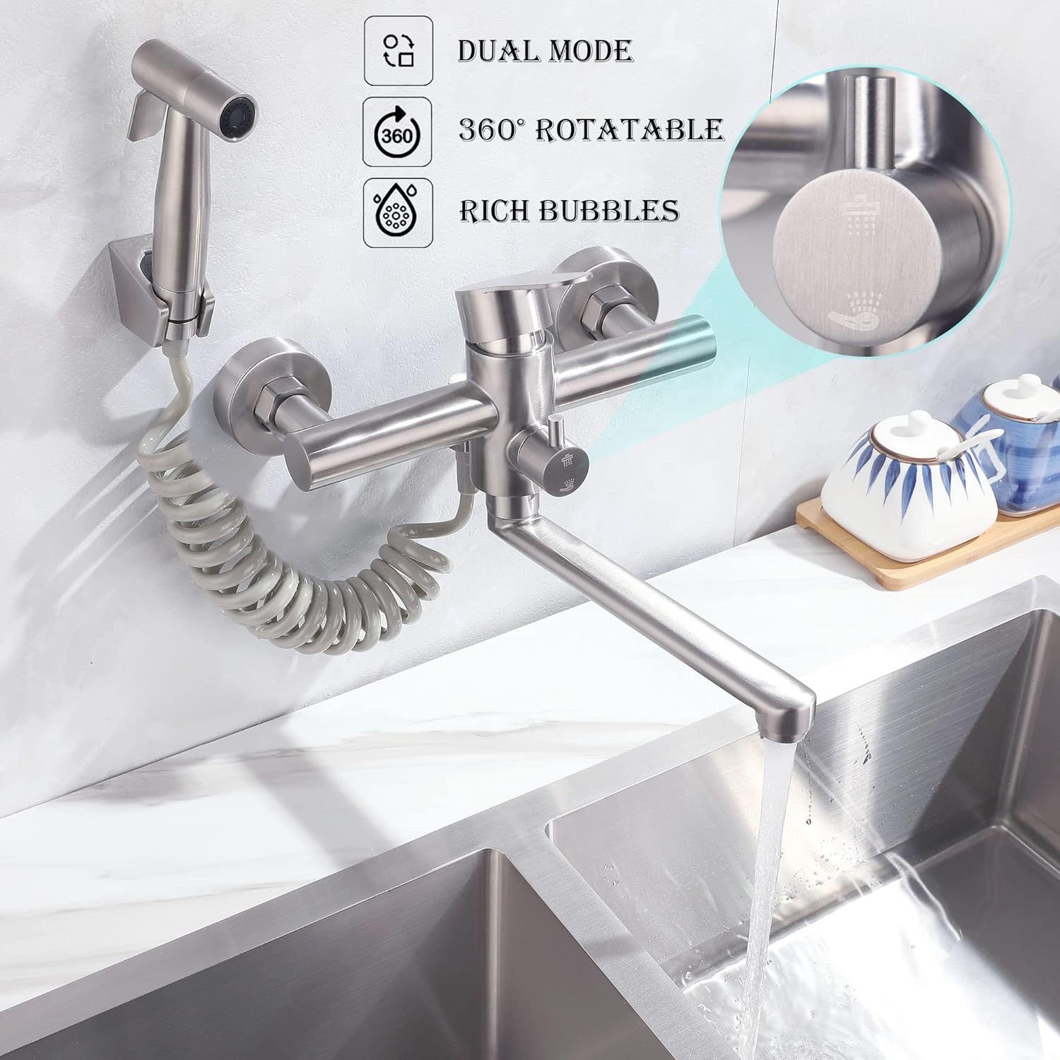 304 stainless steel kitchen faucet color optional home wash Bowl and sink for washing vegetables
