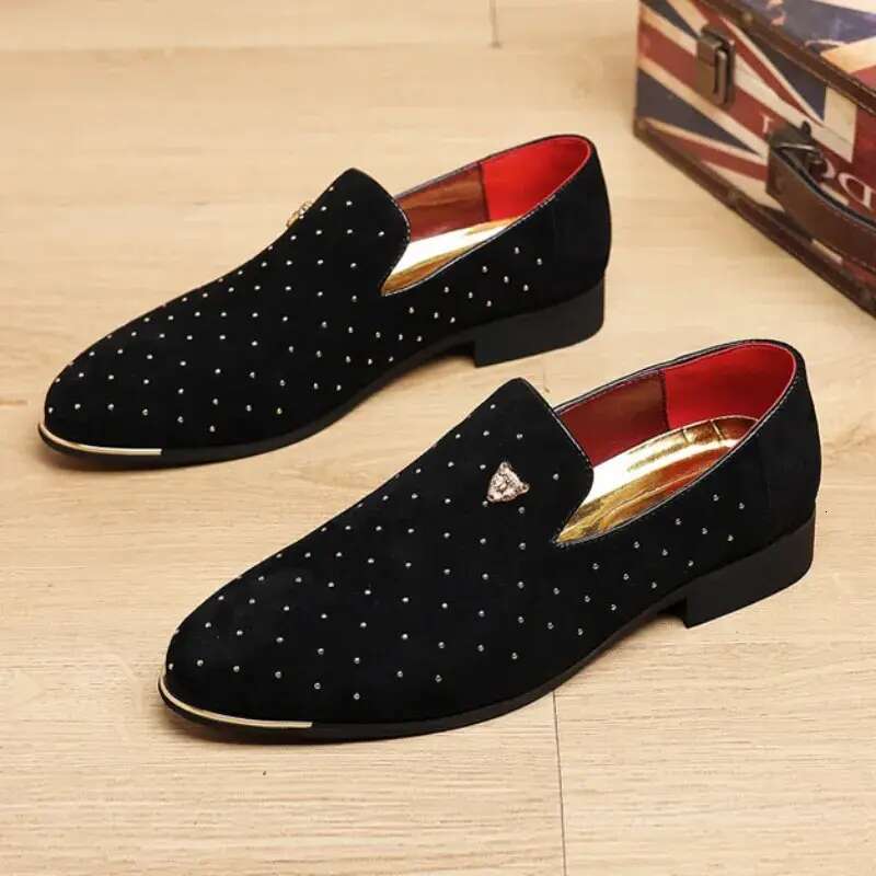 Men Leather Dress for Man Slip on Loafers Elegant Fashion Men's Flats Club Party Shoes Male atos Hombre 47f6