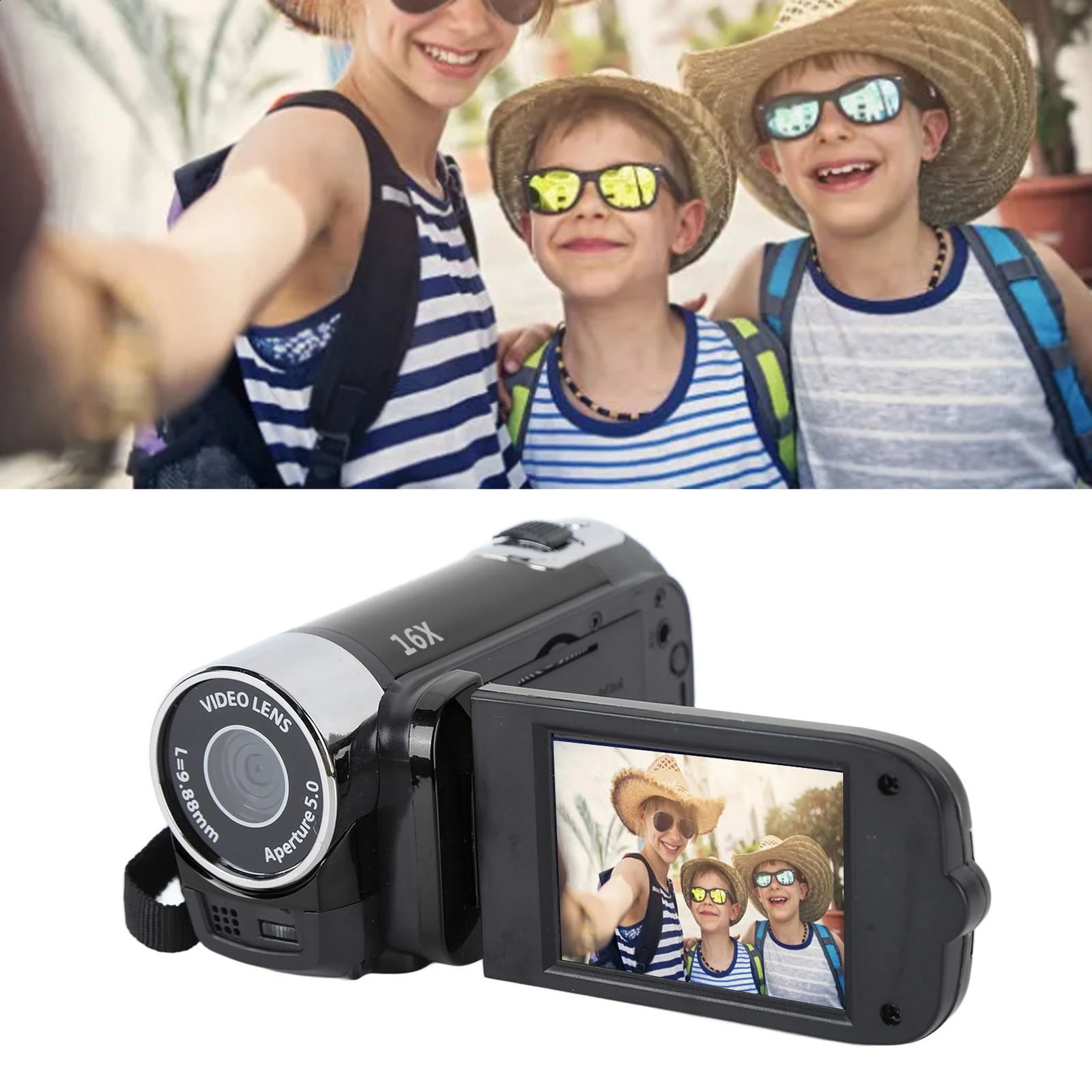 4K 48MP DV Camera 27in TFT Rotatable Screen 16x Digital Zoom Video Camera with USB Cable 241113