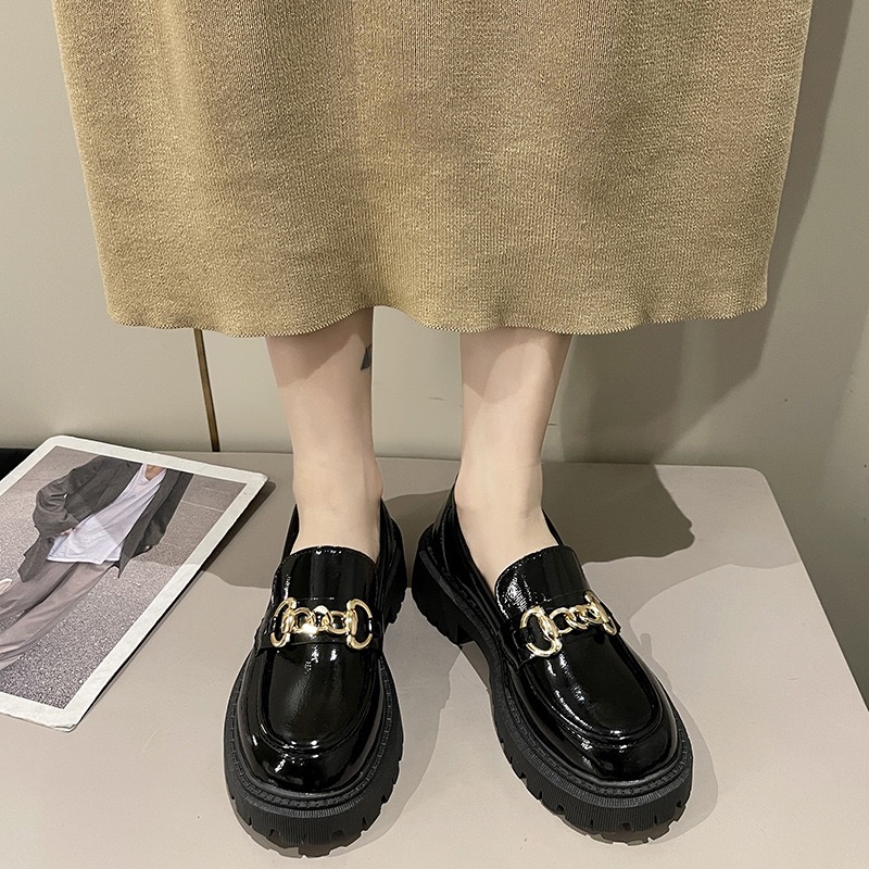 office ladies leather ea306 flats loafers retro plus size 34-42 Korean student fringe brogue shoes anti-skid thick heel sneakers women