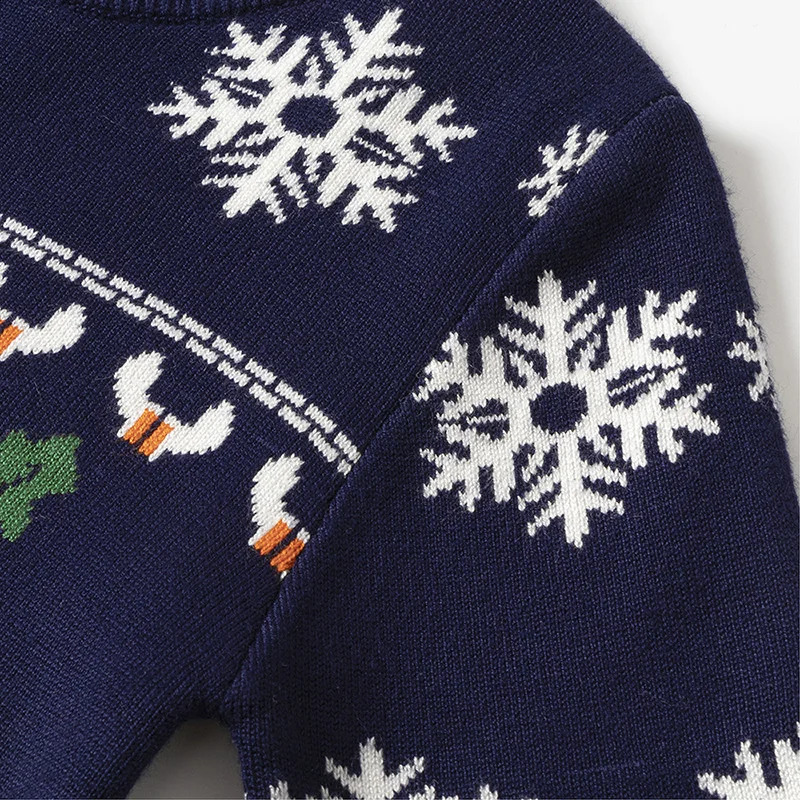 Christmas Knit Sweater Winter Kids Cartoon Print Pullover Autumn Boys Girls Cotton Warm Knitwear 26 Years 251027