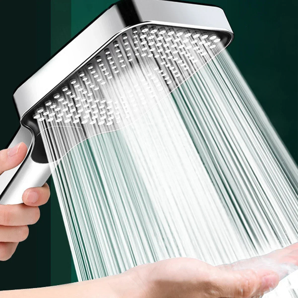 New Square Adjustable Shower Head 4 Modes Rainfall Shower Large Flow Showerhead High Pressure Water Saving Shower Mixer Bathroom Accessories