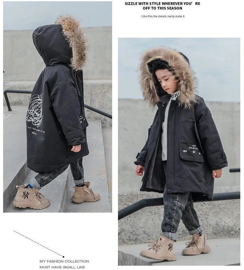 High Quality Winter Child Boy Coats Jacket Parka Big Kids Thicking Warm Coat 6 8 10 12 14 Year Puffer Hooded Outerwears 241118