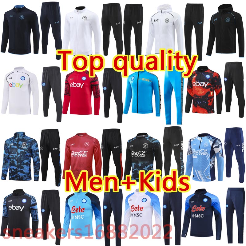 2025 26 Half pull Long sleeve Napoli TrackSuit 24 25 26 football trackSuits jacket men and kids kit SSC Naples AE7 D10S train suit train tuta Chandal Jogging Sportswear