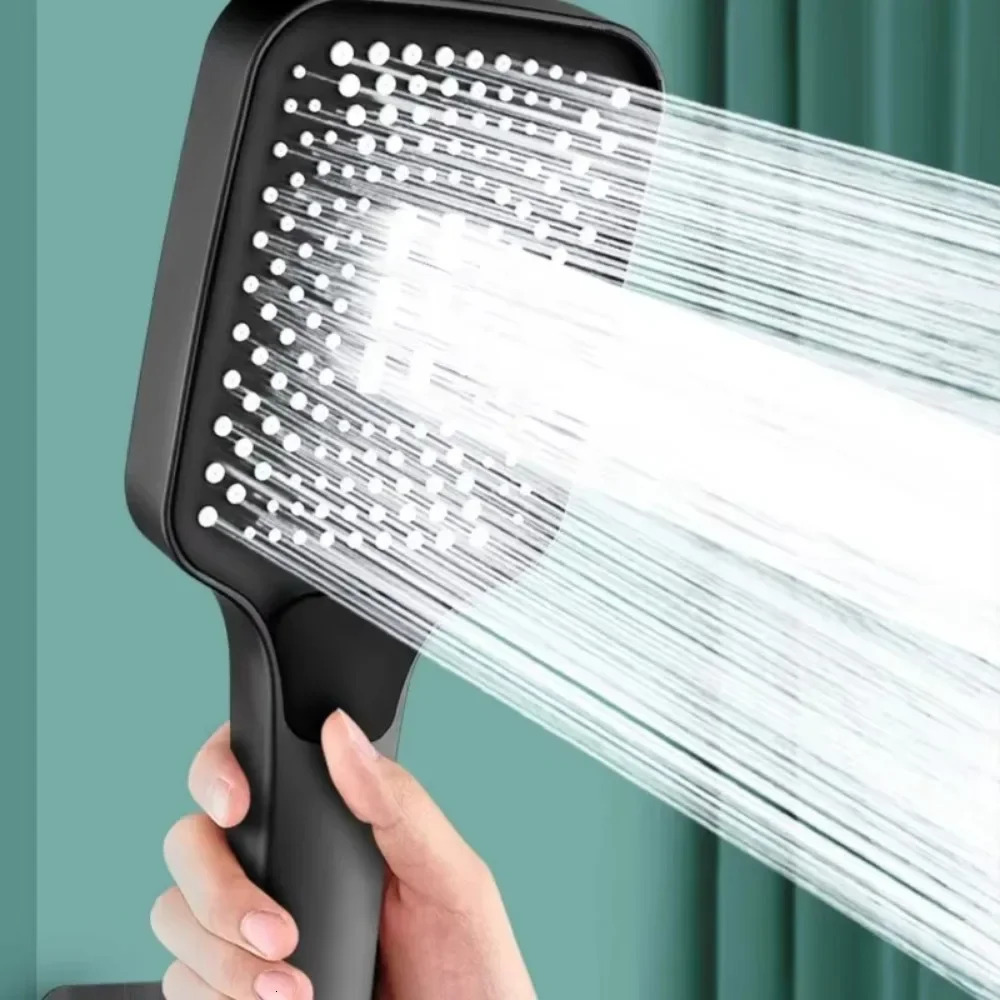 New Square Adjustable Shower Head 4 Modes Rainfall Shower Large Flow Showerhead High Pressure Water Saving Shower Mixer Bathroom Accessories
