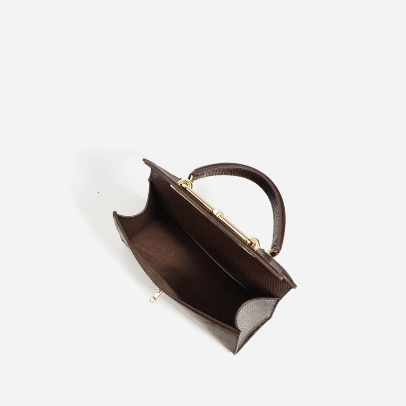 New Cowhide Women's Mini Handbag Versatile Genuine Leather Shoulder Lizard Pattern Commuting Crossbody Bags Genuine Leather BagVoyage