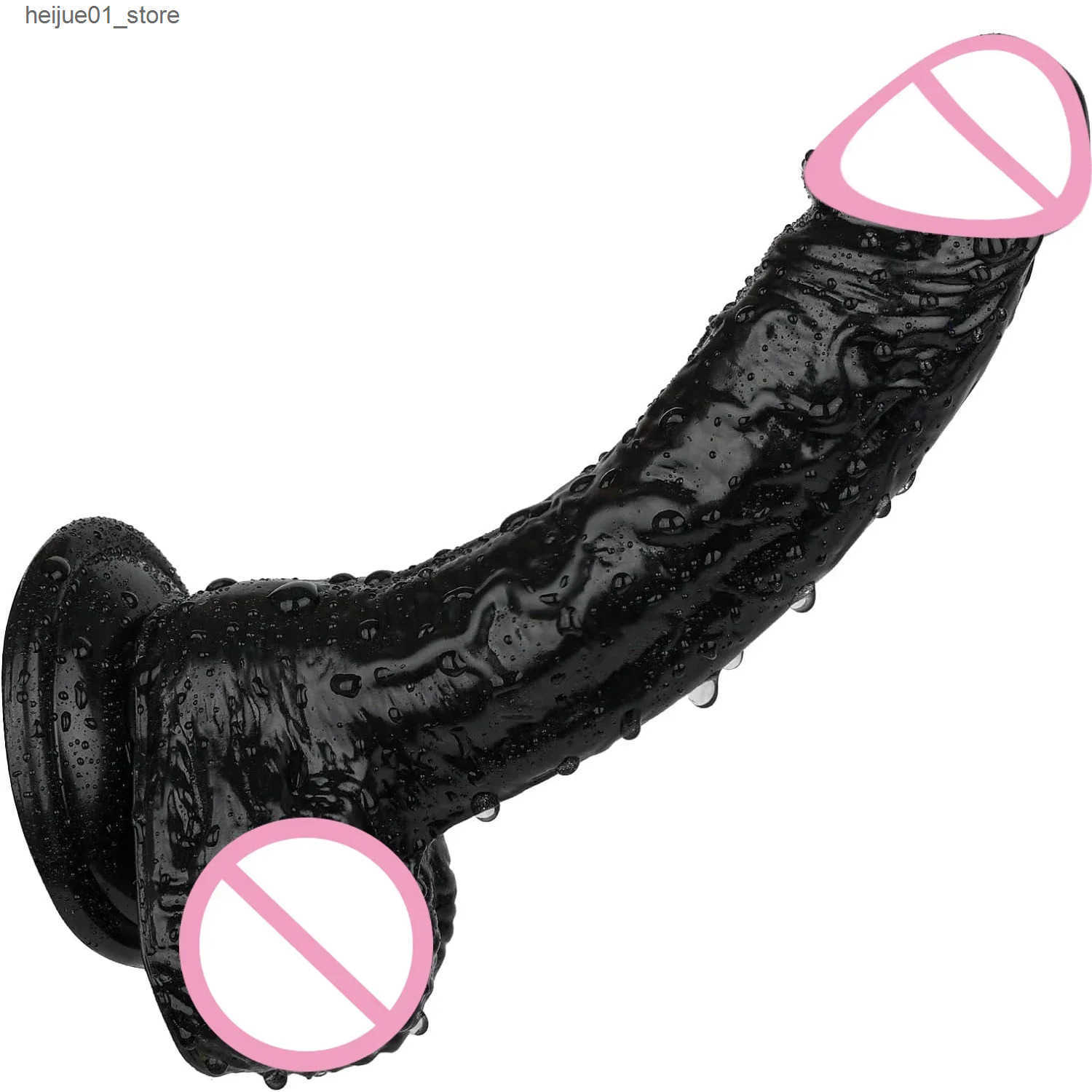 Dildos/Dongs 7 Inch Black Dildo Realistic Dildos for Women Small Penis With Suction Cup Cock for Vaginal G-spot Anal Dildo Sex Toys for Women J241118