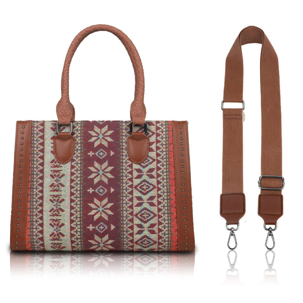 Hot selling Bohemian ethnic style tote bag, niche high-end sense, large capacity commuting versatile diagonal cross bag