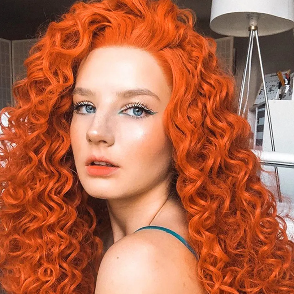 13x4 Kinky Curly Lace Front Wigs for Black Women Wave Lace Frontal Wig Similar to Real Human Hair Transparent HD Lace Glueless Synthetic Wig Pre Pluck