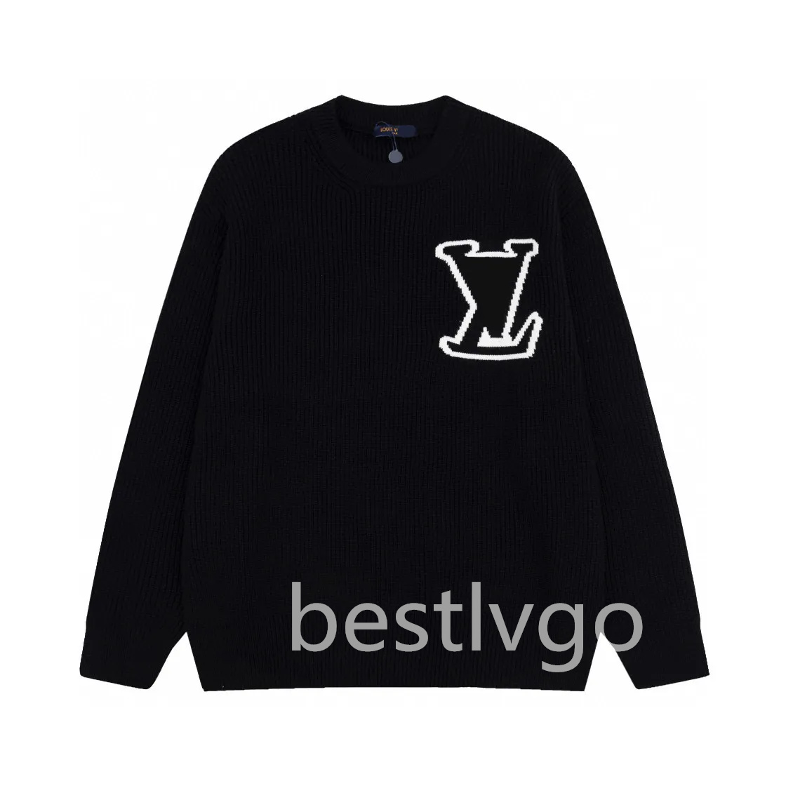 Men's Plus Size Hoodies & Sweatshirts jacquard letter knitted sweater in autumn / winter acquard knitting machine e Custom jnlarged detail crew neck cotton