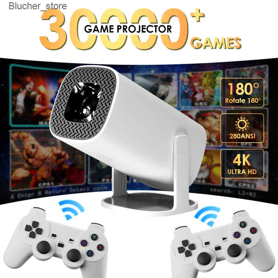 Projectors P30MAX Android 11 Gaming Projector TF card 64GB Wireless Gaming Controller Dual WIFI 1280*720P Home Theater Portable Projector J241118