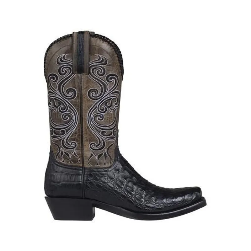 3 Color Fashion Men Women Retro Embroidered Cowboy PU Western Square Toe Boots Plus Size 3448 220720 241119