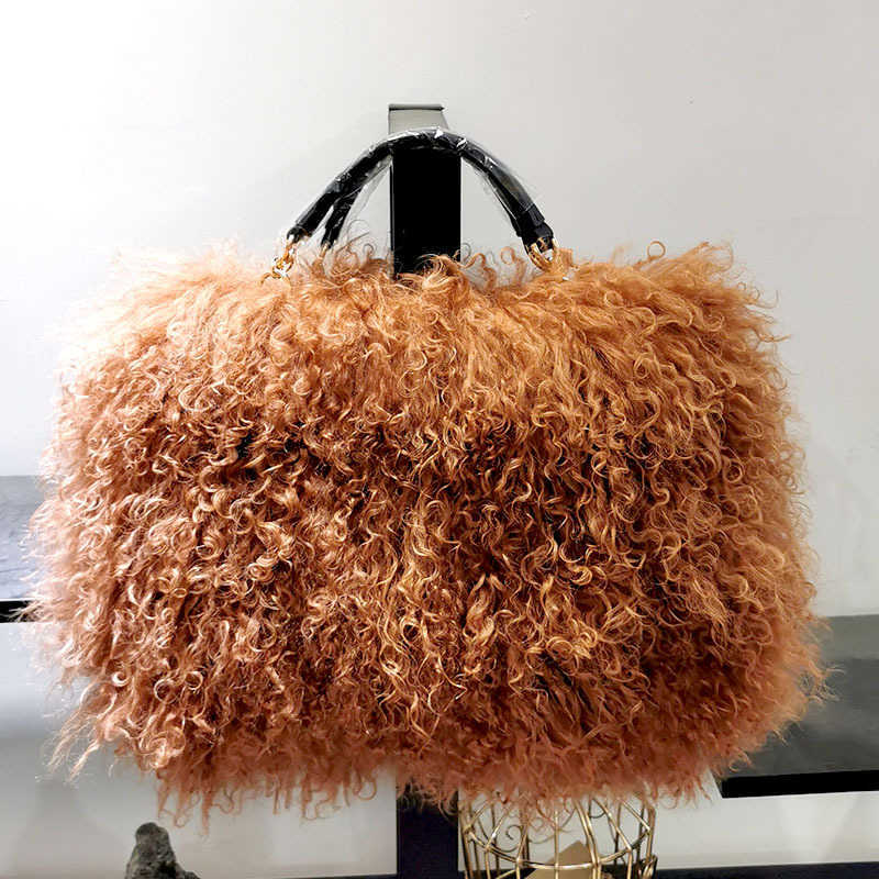 Totes Handbags Fur Tote Bag Beach Bag Single Shoulder Diagonal Crossbody Bags Tassel Fur Designer Bag 241104