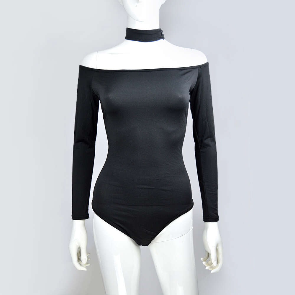 Sexy Hanging Neck Off Shoulder Long Sleeved Fun Slim Fit Bottom Spicy Girl Jumpsuit F41819