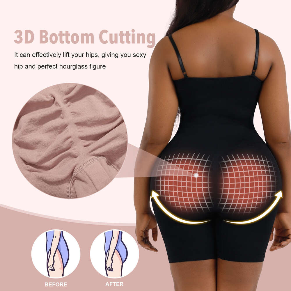 Large Size Postpartum Buttocks Lifting Seamless Shapewear for Women's Corsets, Full Suspender, Belly Tightening, and Body Beautifying Jumpsuit F4
