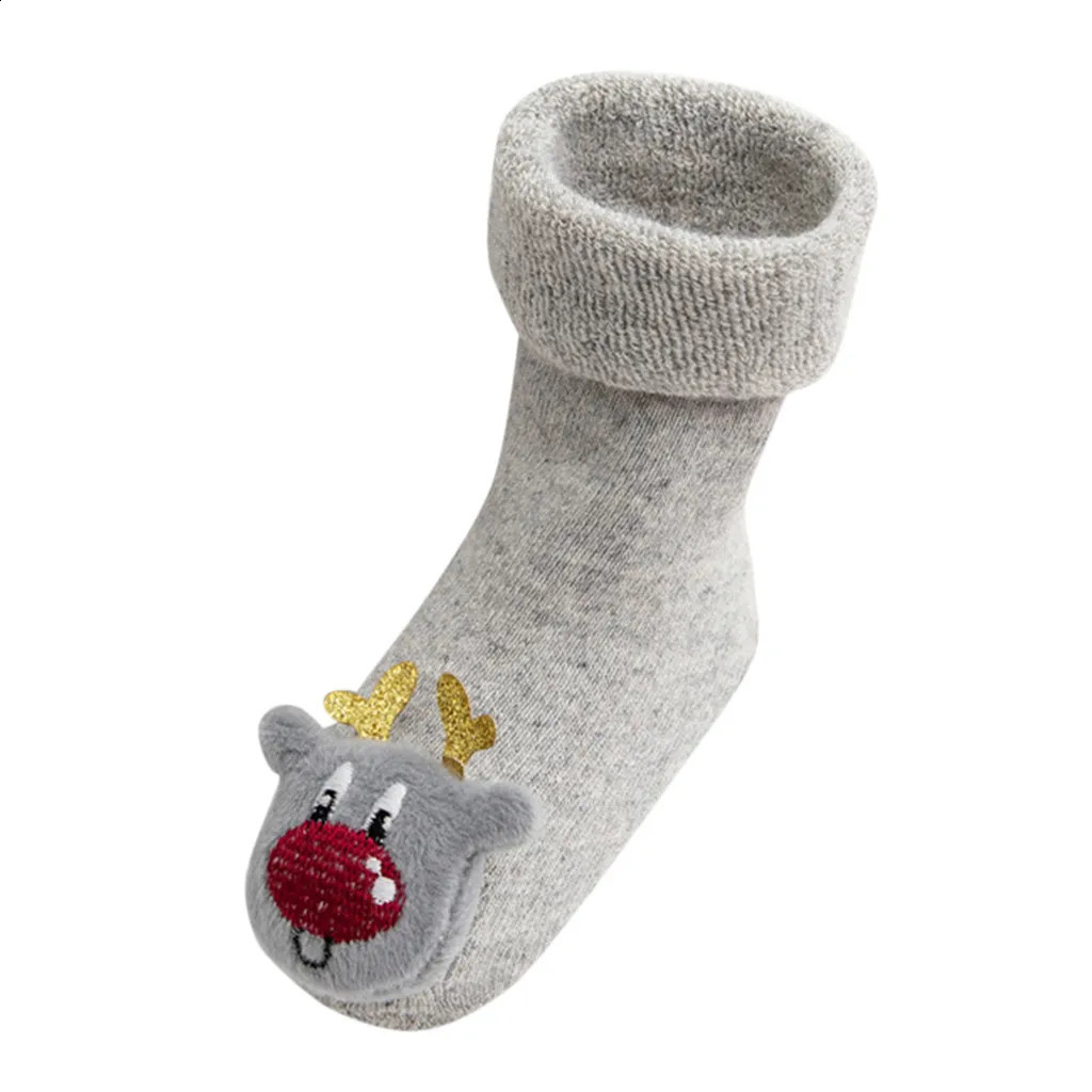 Merry Christmas Socks Childrens Boys and Girls Santa Claus Deer Non slip Knitted Warm Socks Santa Claus Deer Autumn Knitted Warm Socks 241118