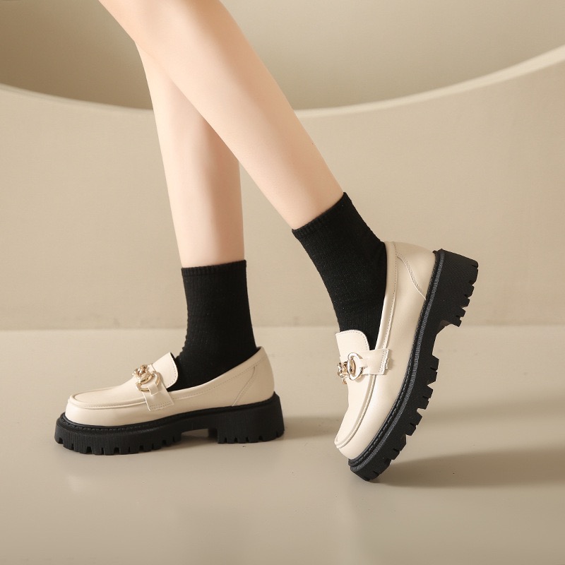 office ladies leather ea306 flats loafers retro plus size 34-42 Korean student fringe brogue shoes anti-skid thick heel sneakers women