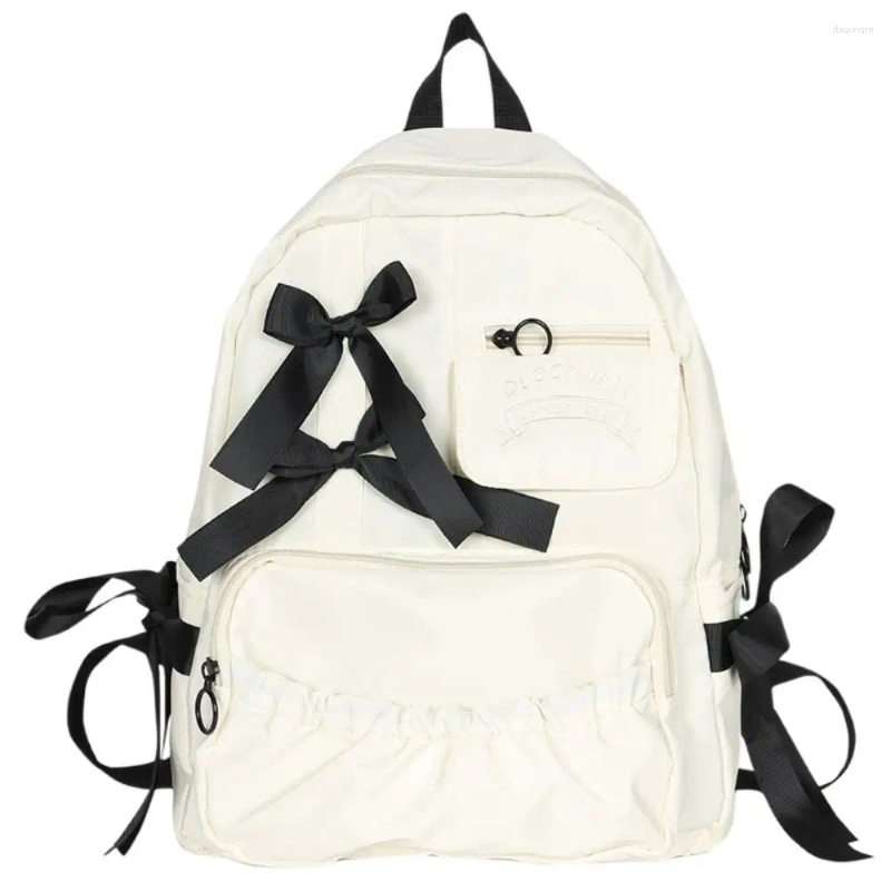 2025 NEW School Bags wer Bow Backpack Kawaii Canvas Large Capacity Students Bag Storage College Style Shoulders Outdoor
