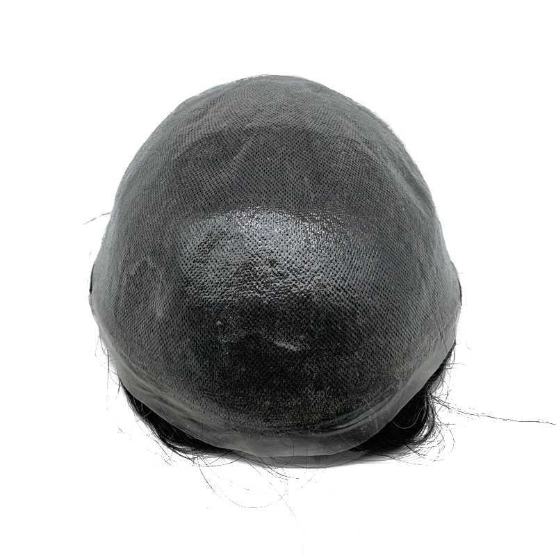 Ultra thin skin 0.06mm natural hair mens Toupee mens wig replacement system hair piece protection Caar Hbre M wig M241118