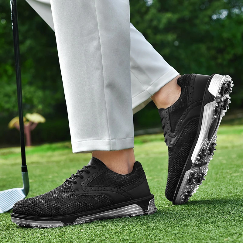 Golf Shoes Men Mesh Breathable Comfortable Sneakers Outdoor Walking Anti Slip Athletic Golfer Train Footwear Size 4047# 241118