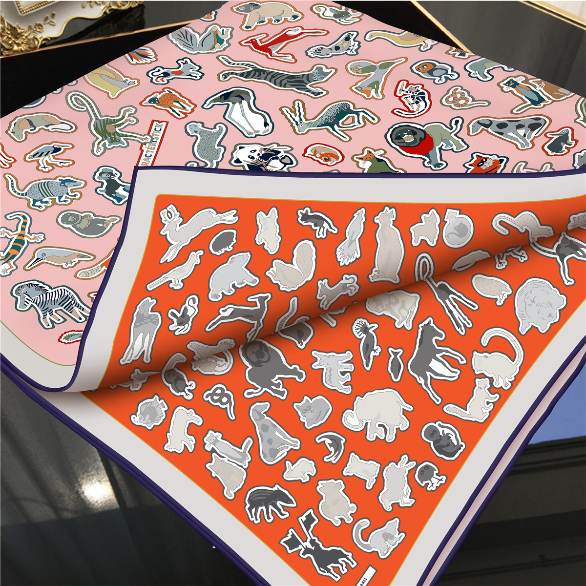 Double Sided Twill Scarf 90cm Women Rolled Edge 90 Silk Scarfs Shawls Lady Bandanas Handmade Hair Foulard Femme Bag Bandana Christmas gifts