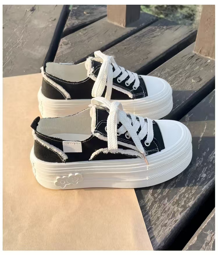 Women's 2024 Vulcanized outdoor Canvas Sneakers Ladies Flats Women Spring Autumn Lace Up Comfortable Sports Female Shoes 1c69