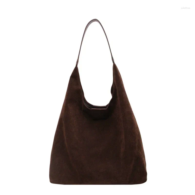 Totes Autumn And Winter Vintage Women's Bag Large Capacity Suede Shoulder Solid Color Simple Casual Commuter