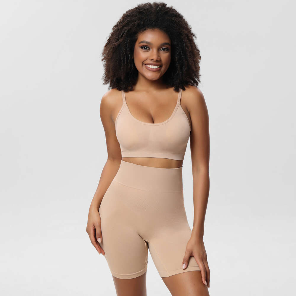 Underwear for Women with Large Chest and Small Appearance, No Steel Ring Suspender, Sports Set, Bra Waist Tightening Pants, Buttocks Lifting PantsF418