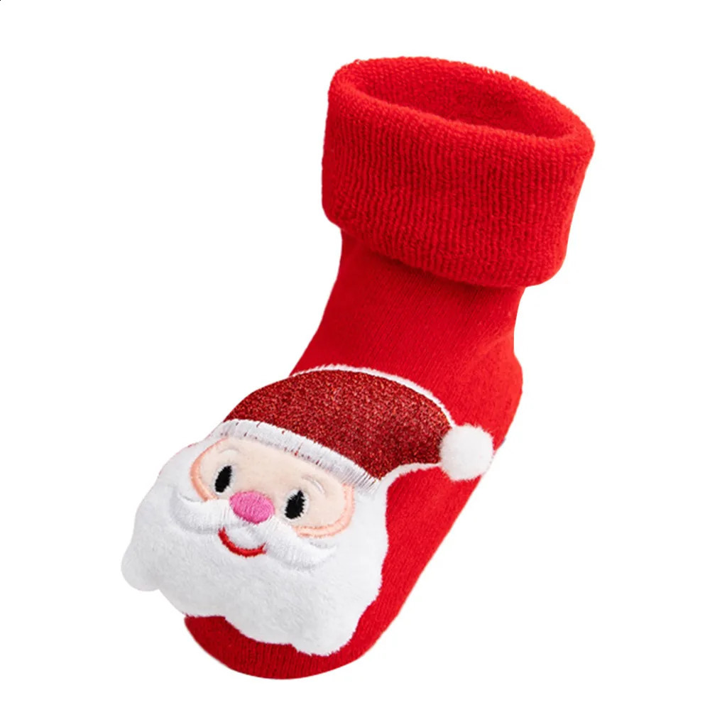 Merry Christmas Socks Childrens Boys and Girls Santa Claus Deer Non slip Knitted Warm Socks Santa Claus Deer Autumn Knitted Warm Socks 241118