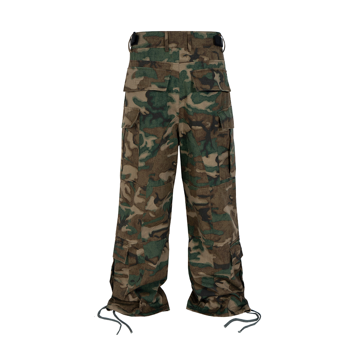 High Street Multi-Pockets Patchwork Camouflage Cargo Pants For Men Straight Casual Baggy Overalls Loose Oversized Trousers