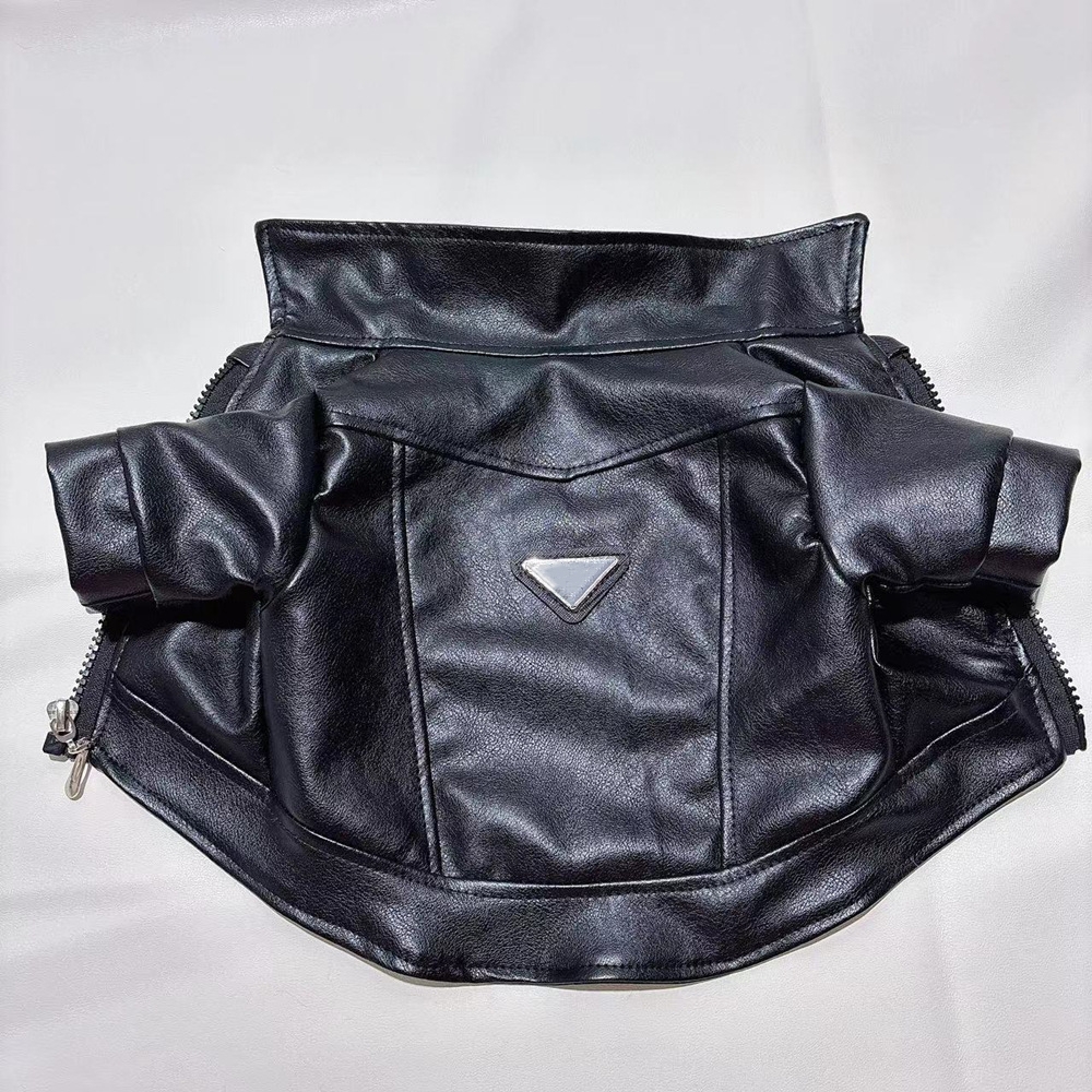 Designer Dogs Leather Jacket Winter Dog Coat for Small Medium Dogs Windproof Waterproof Puppy Jacket Cool Pets Clothes French Bulldog Clothes Yorkie Clothes S Y164