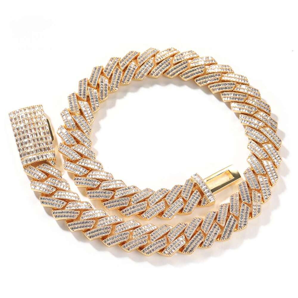 Pass Dia Tester Gra Certificates 20mm Width One Row Sterling Sier Vvs Moissanite Cuban Link Chain Necklace NO2