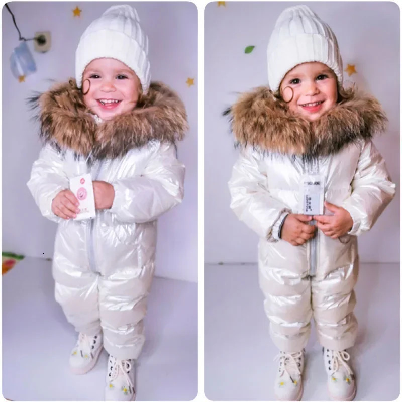 Winter Jumpsuit Overalls for Girls Children Thick Ski Suit Boys Duck Down Jacket Toddler Baby Snowsuits Outerwear Warm Coat 03Y 241118