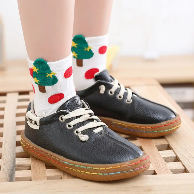 5 autumn and winter baby cotton socks for girls and boys aged 1-12 Christmas socks 241118