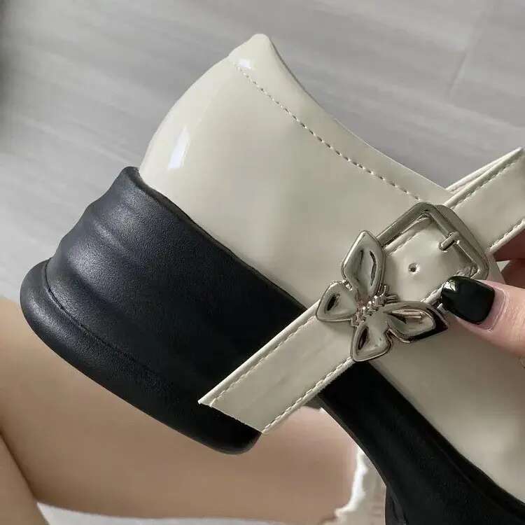 Women's Shoes Platform Oxfords Female Footwear All-Match Patent Leather Ballet Flats Clogs Summer New Dress Retro Mary Janes Me fd3e