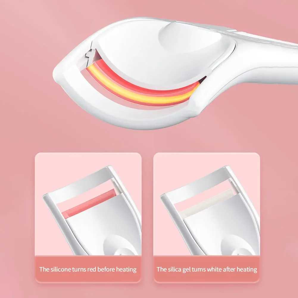 Smiling Shark Eyelash Curler Portable Small Electric Heating Eyelash Curler Long Life Electric Heating Comb Makeup Tool W241118