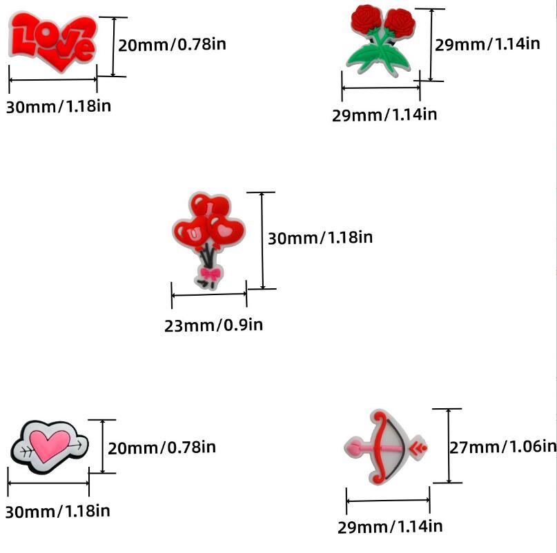 Shoe Parts Accessories Valentine's Day Shoe Parts Accessories Buckle Decor Cute Clog Charms For Sandle Decoration Charm Shoes Drop Delivery