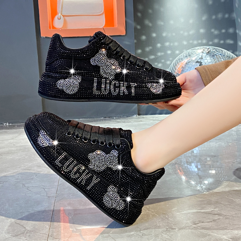 Luxury Women's Sneakers with Sparkles Shoes Woman Shoe Luxury Platform Woman-shoes Trainers Rhinestone Fashion Heels Casual Shoe Designer rhinest