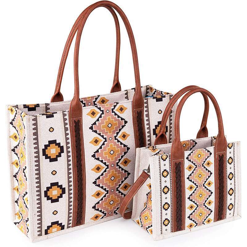 New Bohemian style women's printed tote bag, personalized trend, large capacity crossbody bag