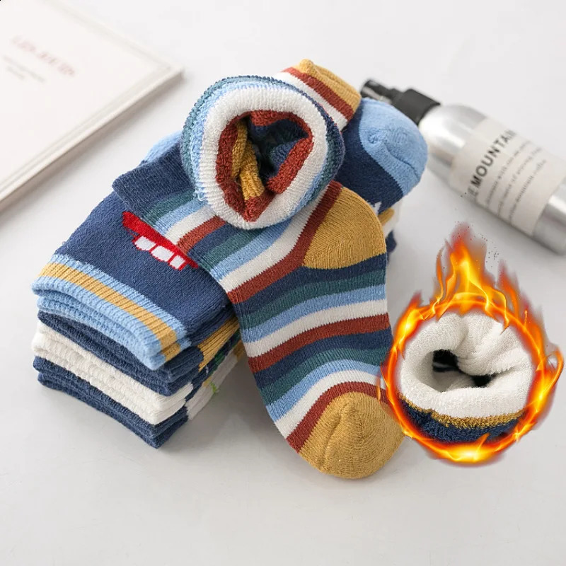 5 pairs/batch of winter baby girls boys cute thick childrens socks cartoon children Christmas cartoon socks 1-12 years old children 241118