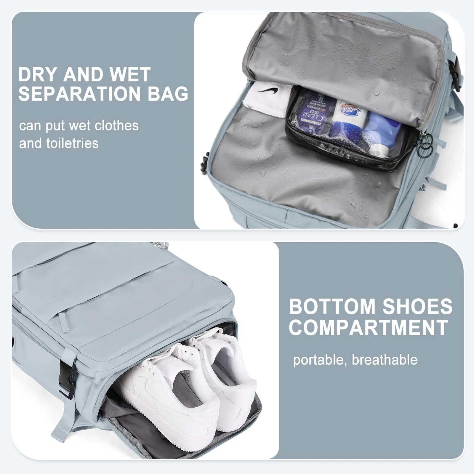 Large Travel Backpack for Women Men Weekend Carry on Waterproof Hiking Flight Approved Work Laptop 241118