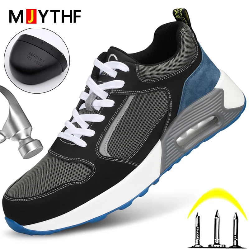 Fashion Security Shoes For Men Women Work Antismash Steel Toe Antipuncture Protective Air Cushion Sneakers 241118
