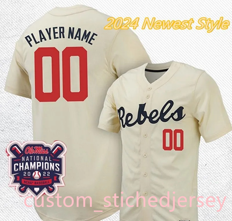 Custom 2024 New Rebels Baseball Custom Jerseys Drew Pomeranz Doug Nikhazy Anthony Servideo Aaron Barrett Lance Lynn Mike Mayers Ole Miss ed Men Youth Women