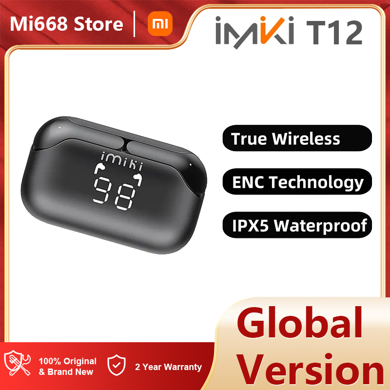 IMIKI T12 True Wireless Bluetooth Headphones IPX5 Waterproof and Sweatproof 90 Days Long Battery