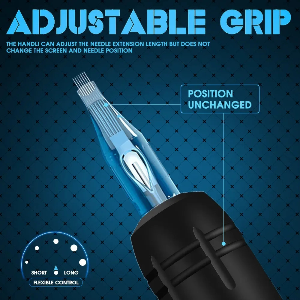 Wireless Tattoo Machine Kit Adjustable Travel 3.5mm Digital LED Display Screen 20 Mixed Tattoo Ink Cartridge Needles 241118