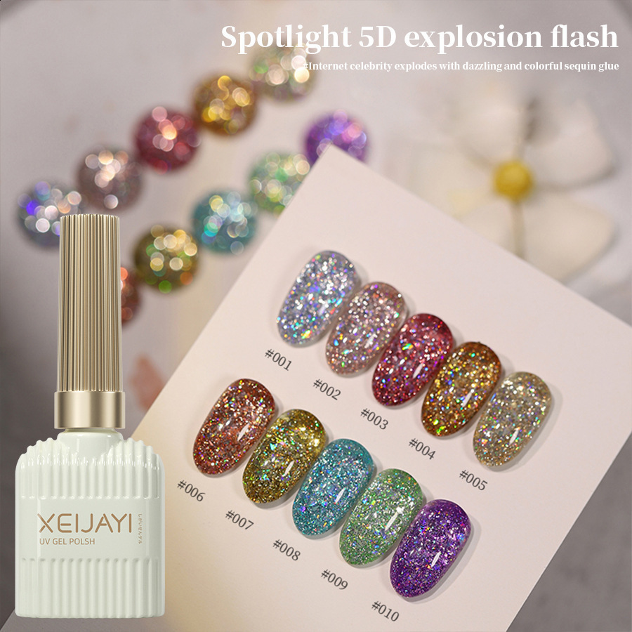 Nail polish set Colorful solid summer dream aurora slightly drunk powder blusher exploding glitter multi color nail polish